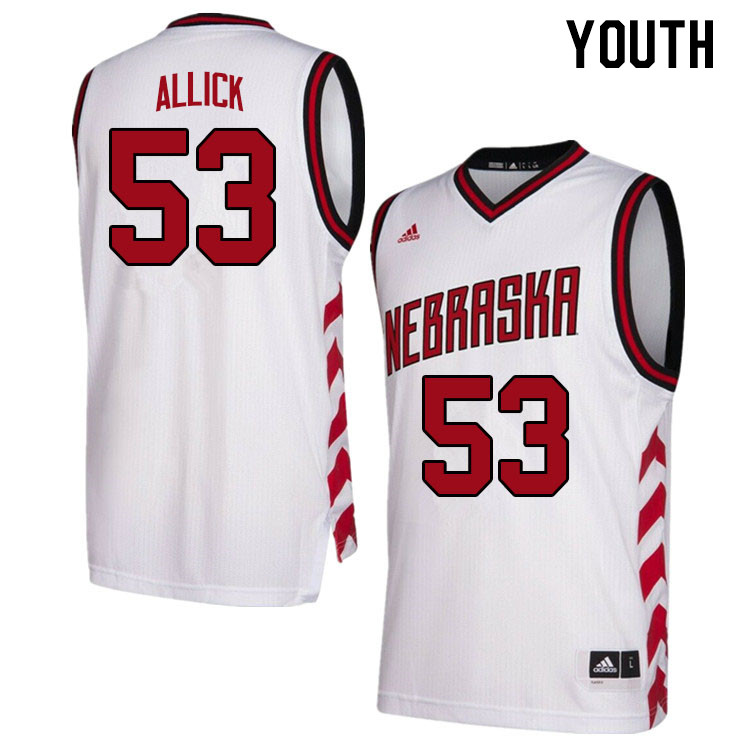 Youth #53 Josiah Allick Nebraska Cornhuskers College Basketball Jerseys Stitched Sale-Hardwood